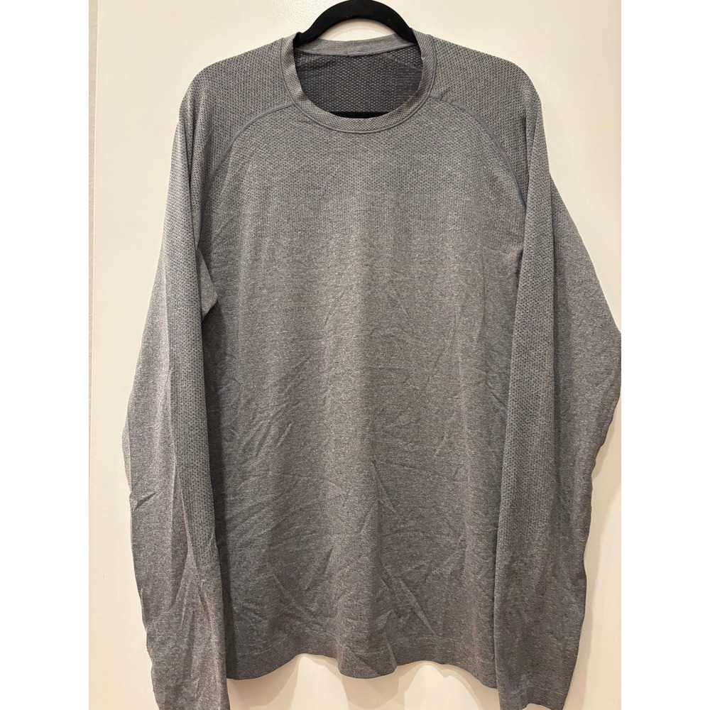Lululemon Metal Vent Tech Long Sleeve Shirt Mens Large Grey Workout small Flawed